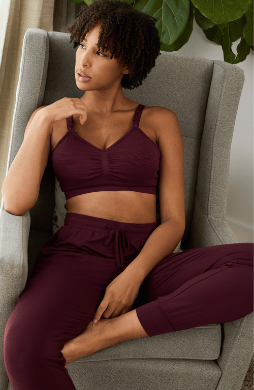 Kindred Bravely Everyday Maternity & Postpartum Lounge Joggers In Burgundy