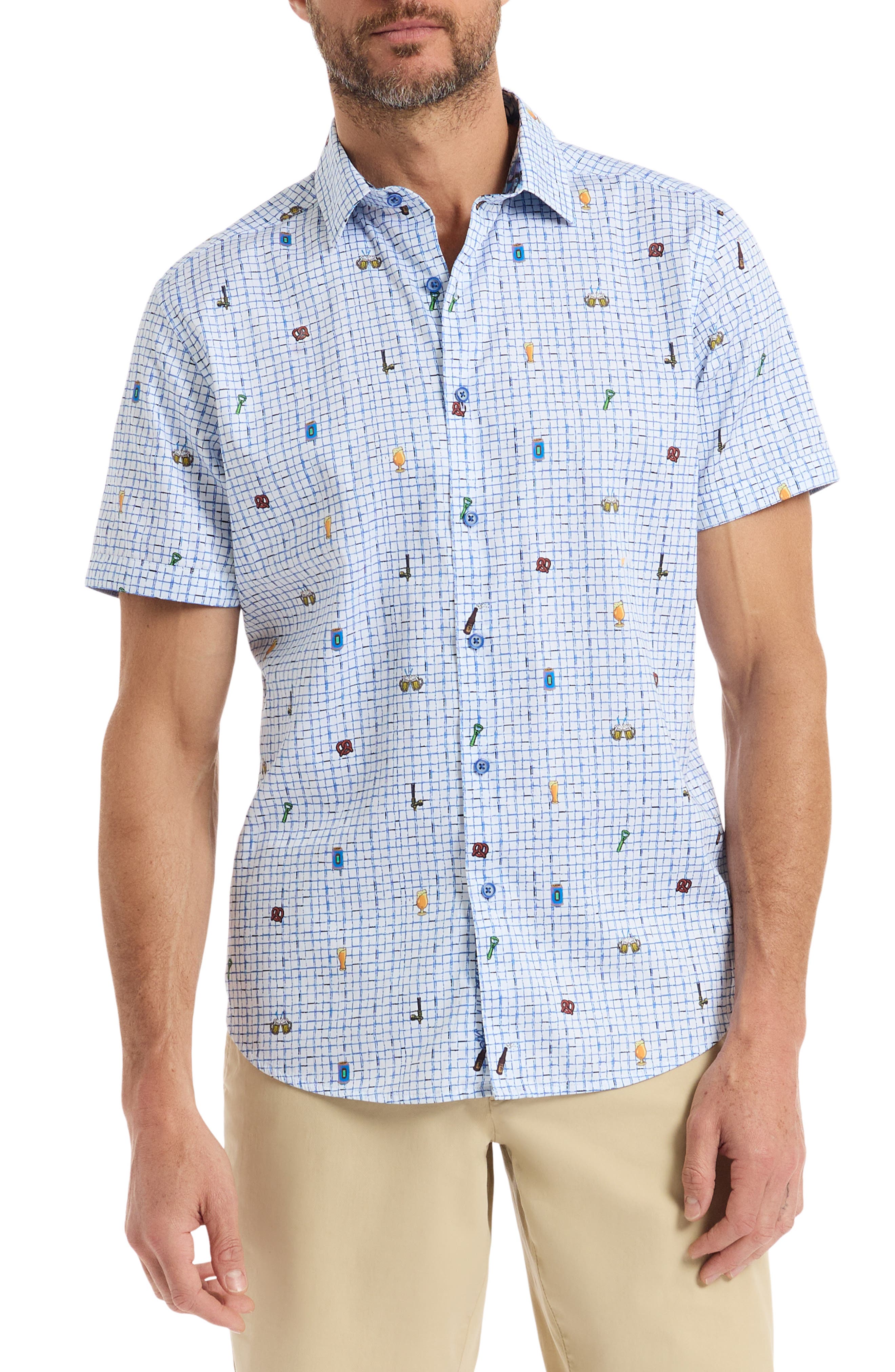 Robert Graham Brew & Chew Short Sleeve Button-Up Shirt