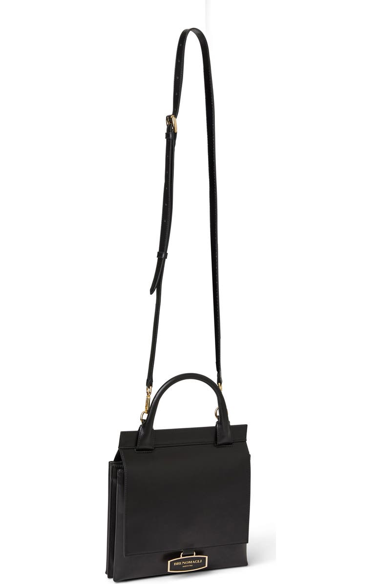 Bruno Magli Etta Slim Leather Satchel, Alternate, color, Black