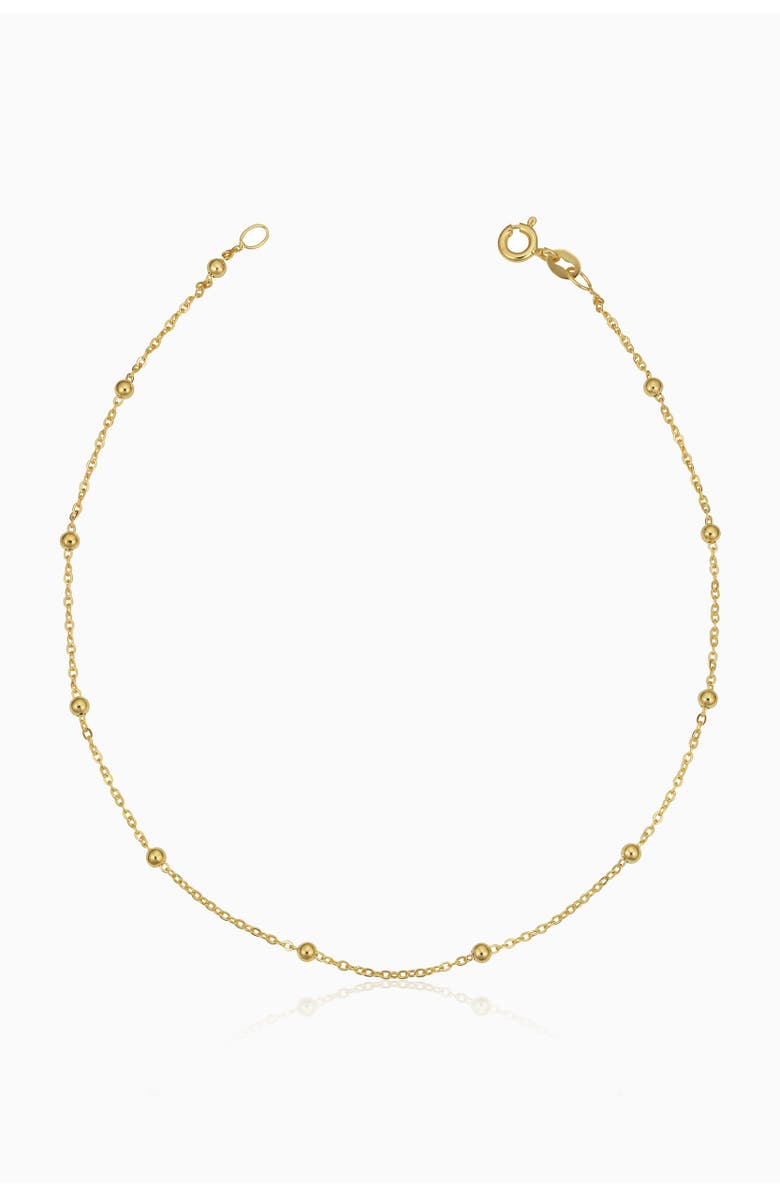 Oradina 14K Yellow Gold Have a Ball Anklet, Main, color, Yellow Gold