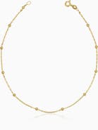 Oradina 14K Yellow Gold Have a Ball Anklet