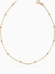 Oradina 14K Yellow Gold Have a Ball Anklet