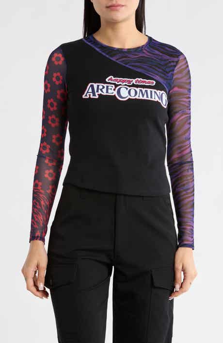 Desigual Long Sleeve Knit Graphic T-Shirt