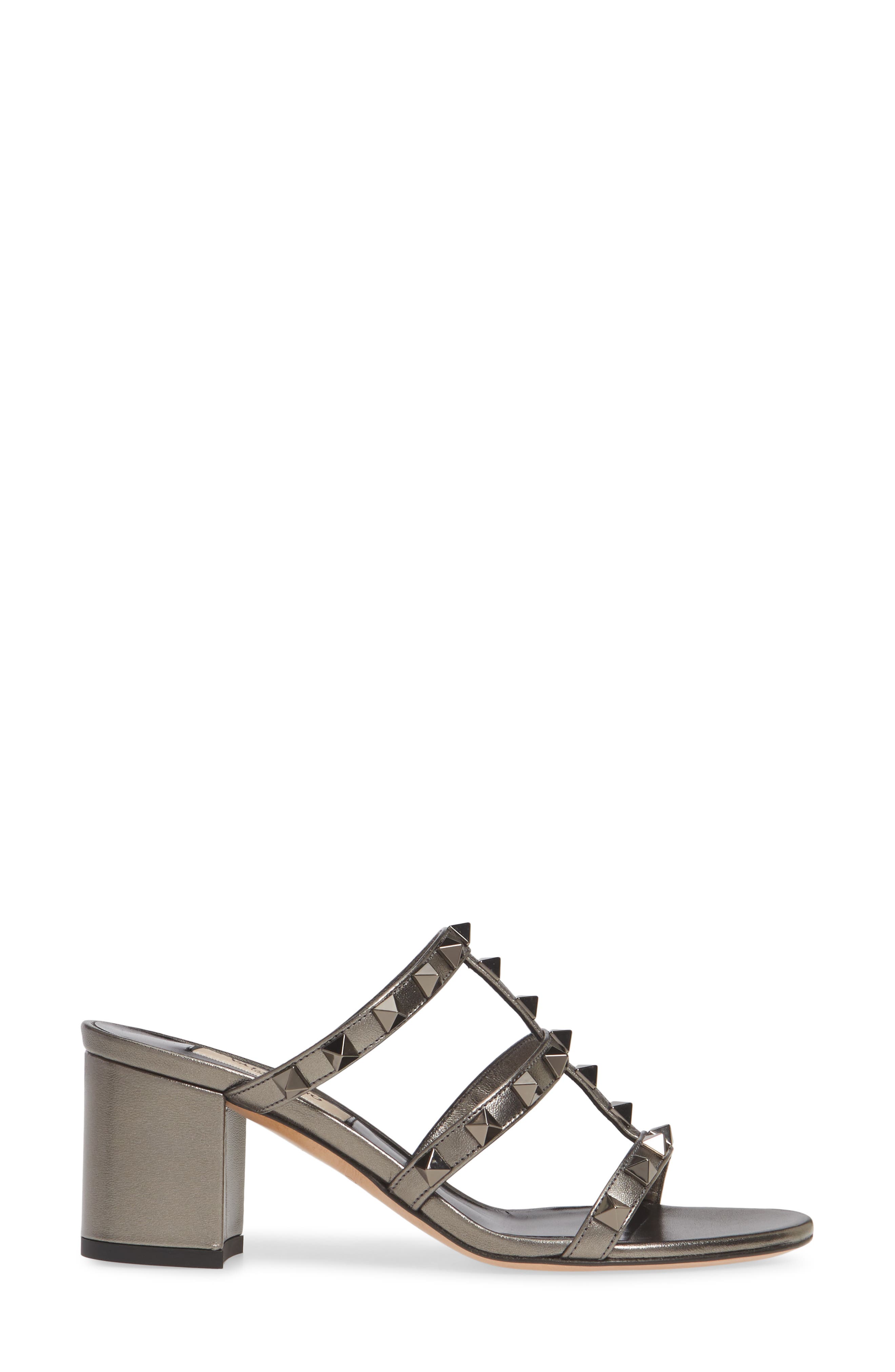 Valentino Garavani Rockstud Strappy Block Heel Slide Sandal, Alternate, color, 