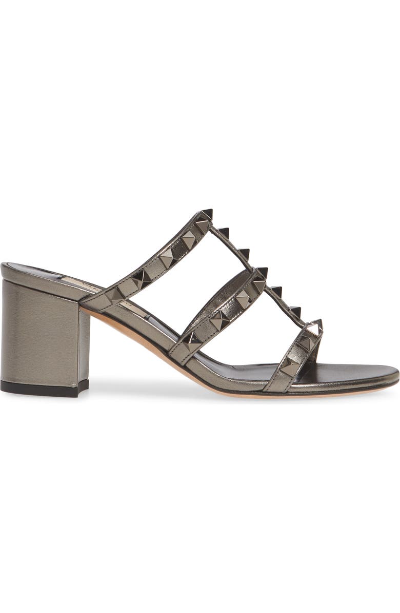 Valentino Garavani Rockstud Strappy Block Heel Slide Sandal, Alternate, color,