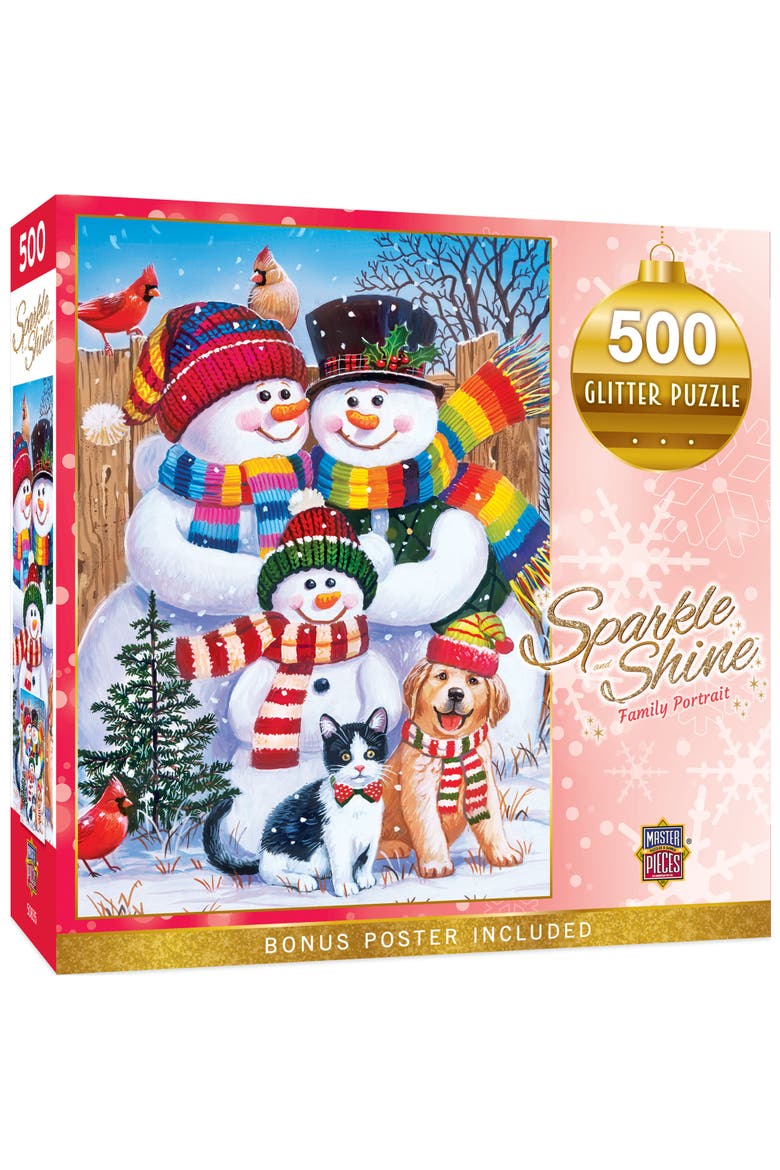 Family Portrait 500 Piece Glitter Puzzle, Main, color, Multicolor