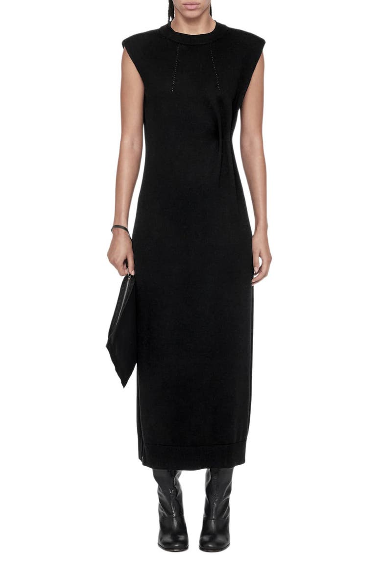 Kayla Merino Wool Dress, Main, color, BLACK
