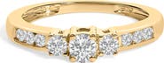 Haus of Brilliance 10K Gold 1/2 Ctw Diamond Three Stone Ring