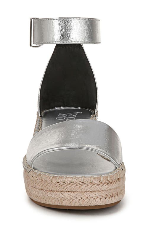 Franco Sarto Pela Espadrille Platform Sandal In Silver Grey