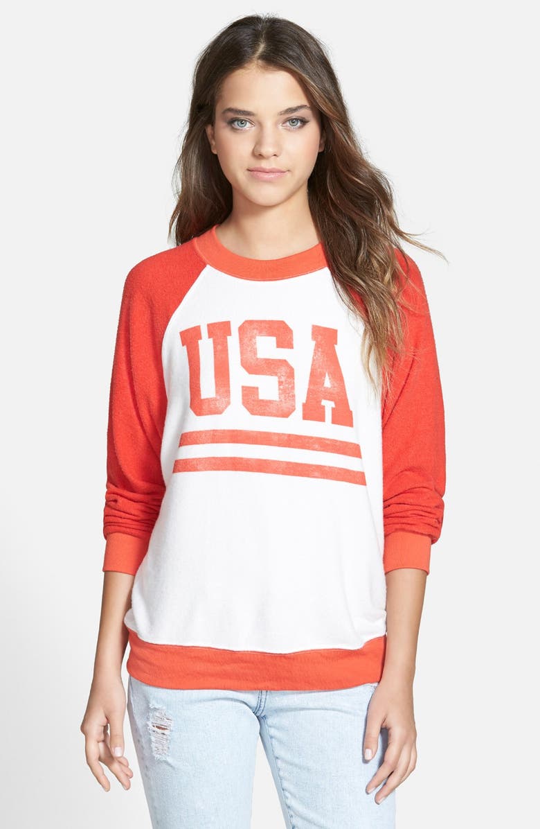 Wildfox 'USA' Graphic Sweatshirt, Main, color, 