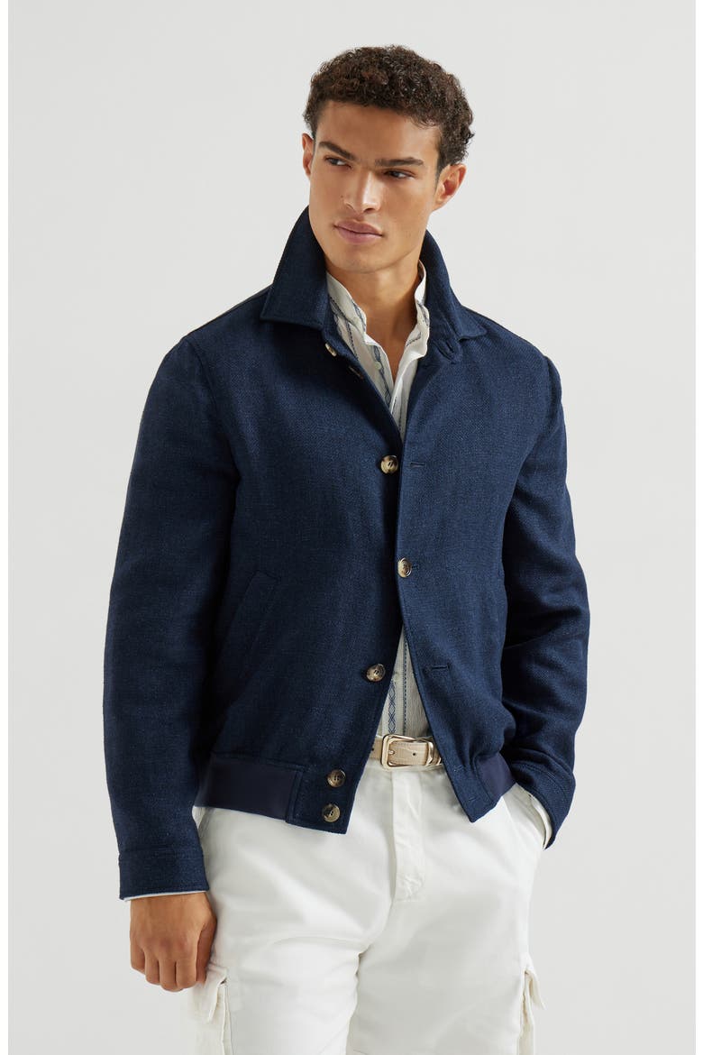 Hopsack outerwear jacket, Main, color, Navy Blue