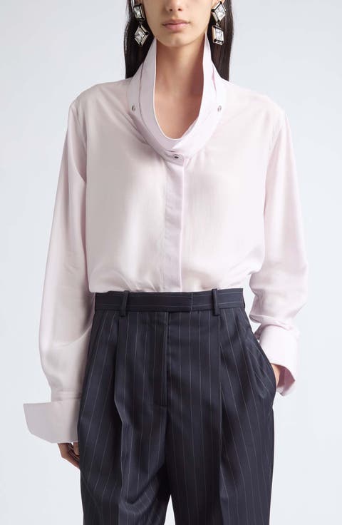 Deconstructed Collar Silk Shirt