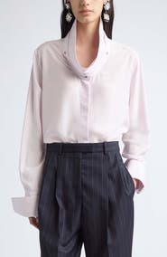 Givenchy Deconstructed Collar Silk Shirt