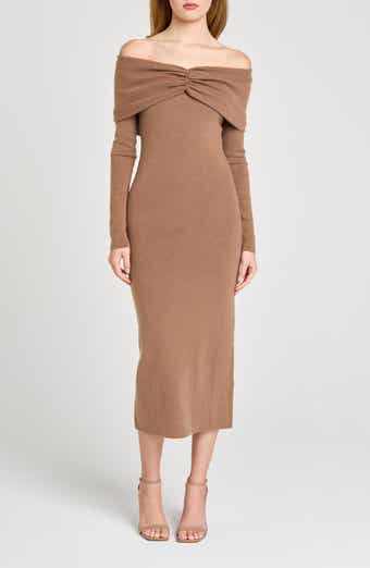 Alice Off the Shoulder Long Sleeve Knit Dress