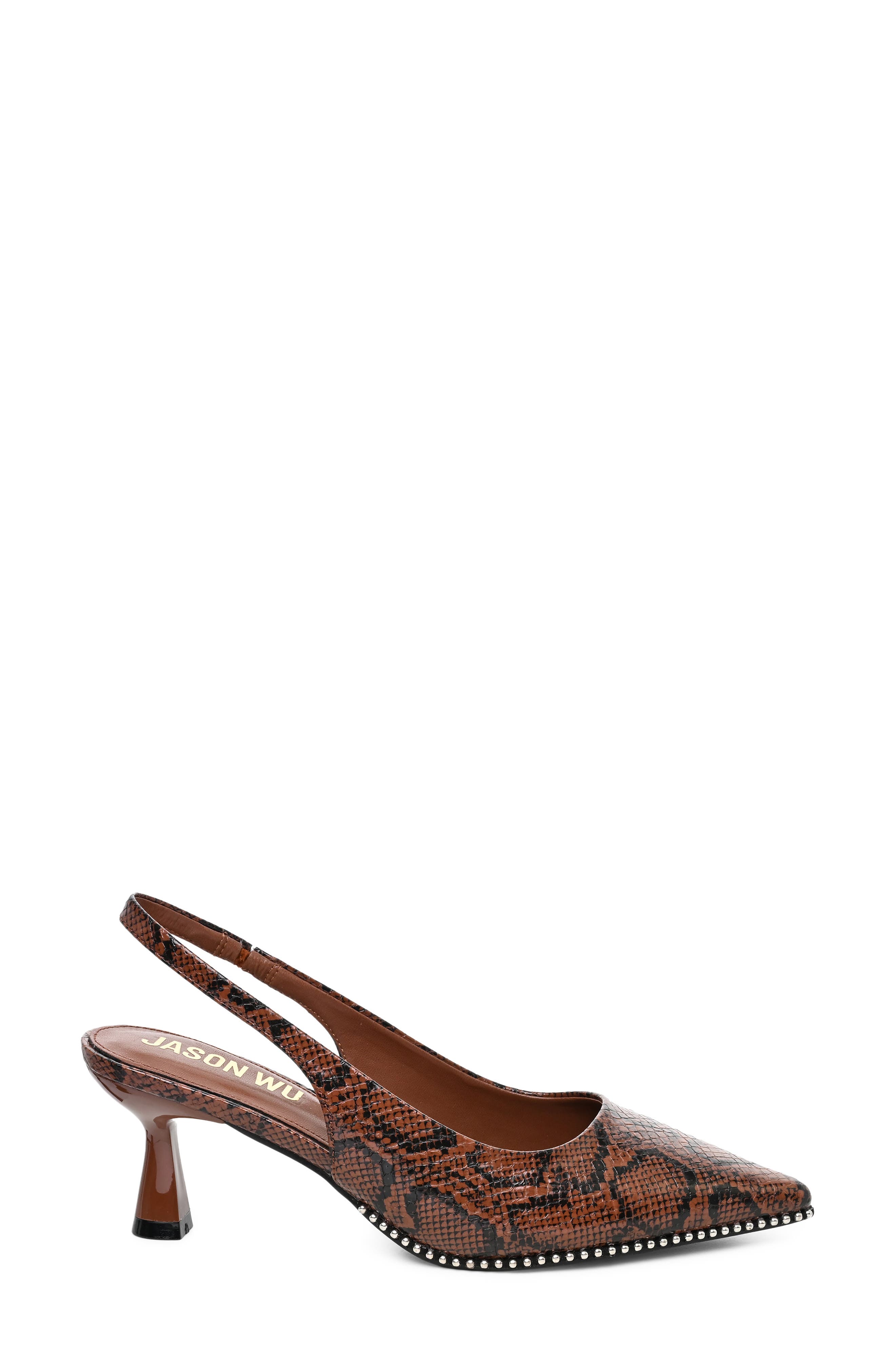 Pointed Toe Slingback Pump, Alternate, color, BROWN SNAKE