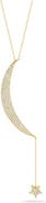 SPHERA MILANO 14k Gold Over Silver Moon & Star Pavé Necklace