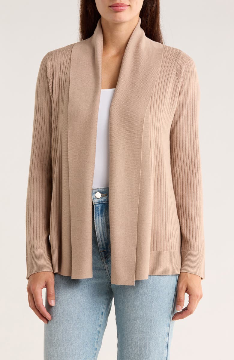 CYRUS Open Cardigan, Main, color, Warm Taupe