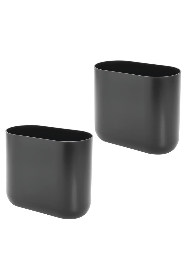 Slim Plastic Bathroom Trash Can 2-Pack, Main, color, Grey