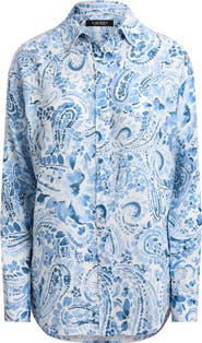 Lauren Ralph Lauren Paisley Print Linen Shirt