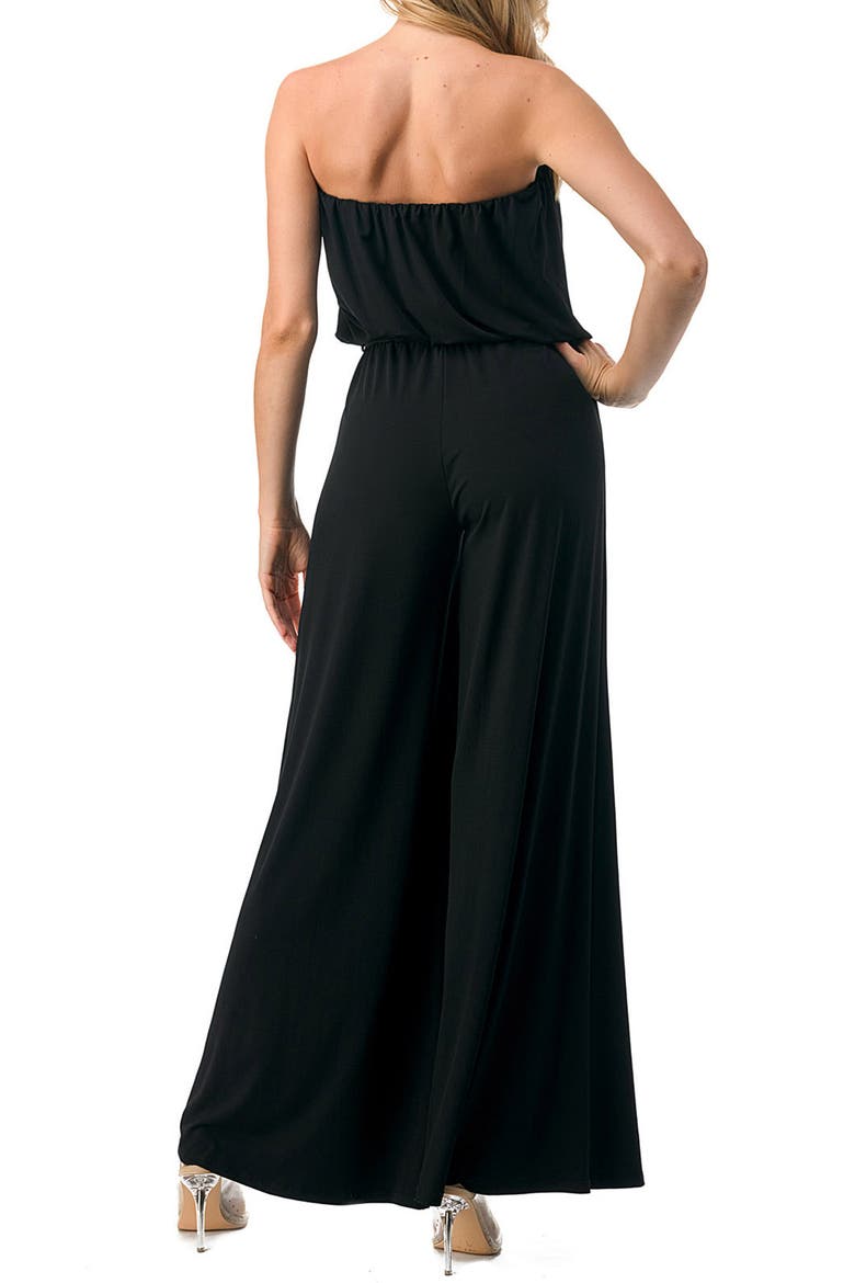 Strapless Wide Leg Jumpsuit, Alternate, color, BLACK