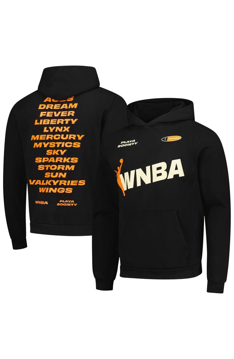 Playa Society Unisex Playa Society Black WNBA Team Pullover Hoodie, Main, color, Black