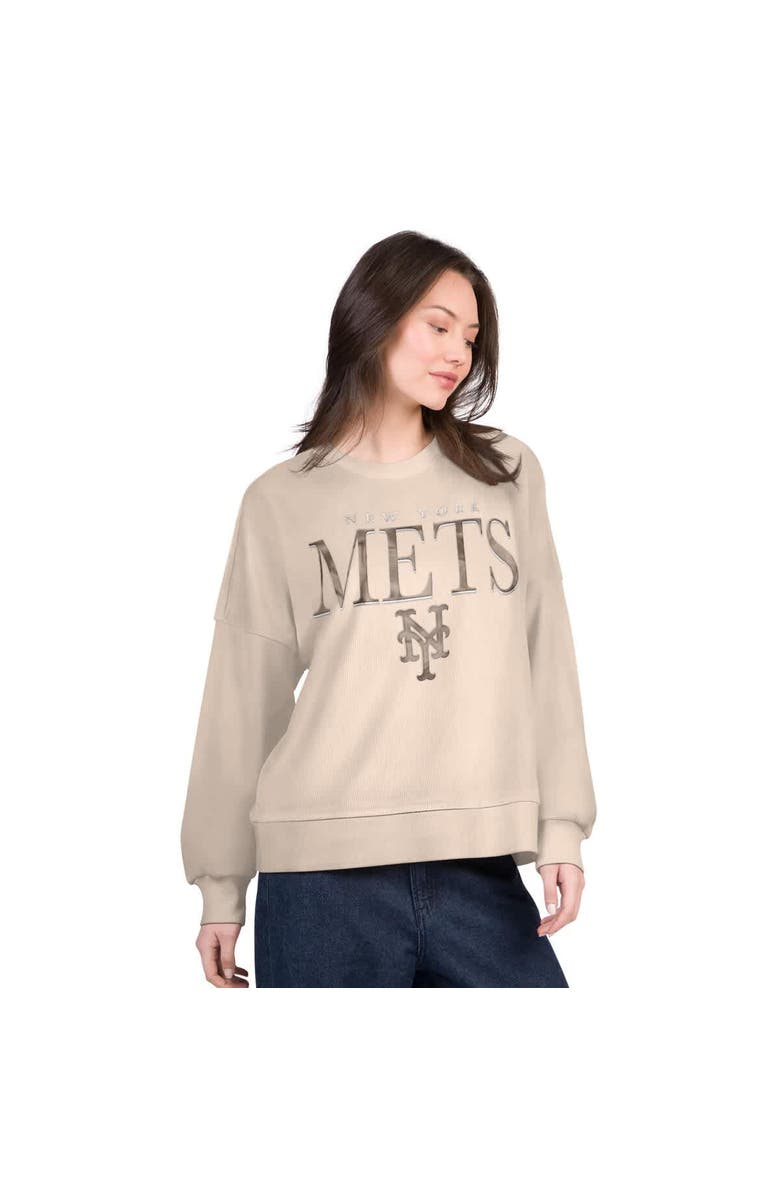 G-III 4HER BY CARL BANKS Women
s G-III 4Her by Carl Banks Sand New York Mets Oversized Vet II Sweatshirt, Main, color, Sand