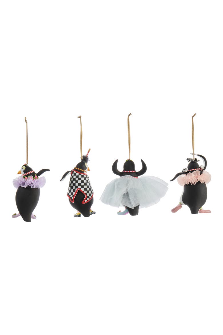 Patience Brewster Set of 4 Penguin Ornaments, Alternate, color, BLACK