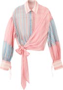MANGO Stripe Tie Hem Shirt