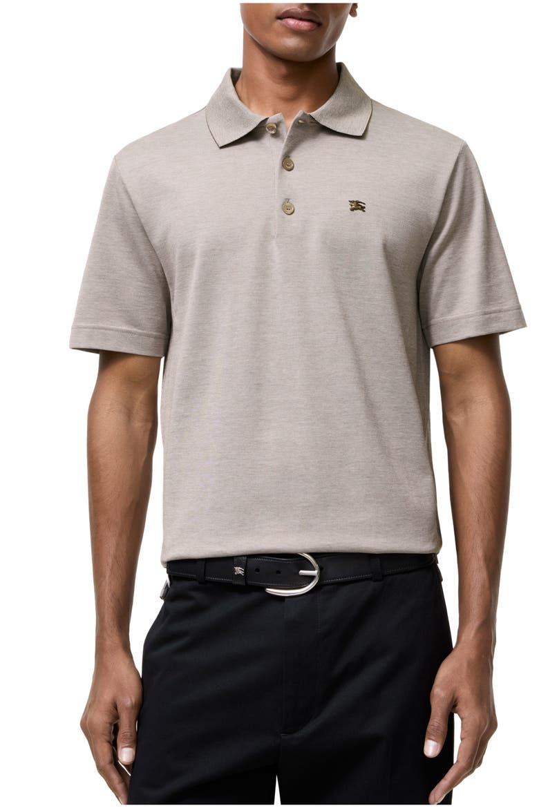 Metal Knight Cotton Polo Shirt, Main, color, Eriskay grey melange