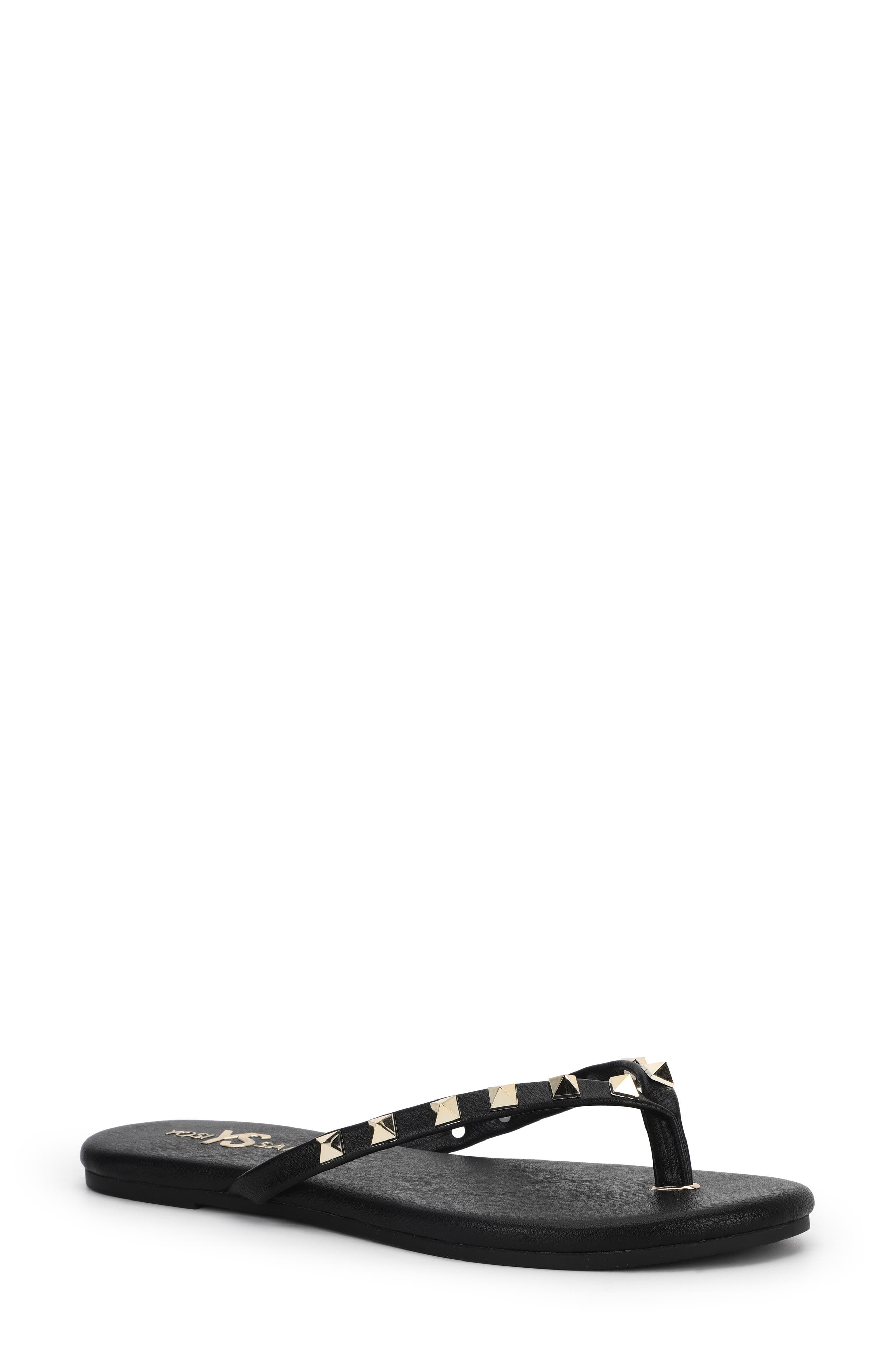 Yosi Samra Rivington Stud Flip Flop, Main, color, Black