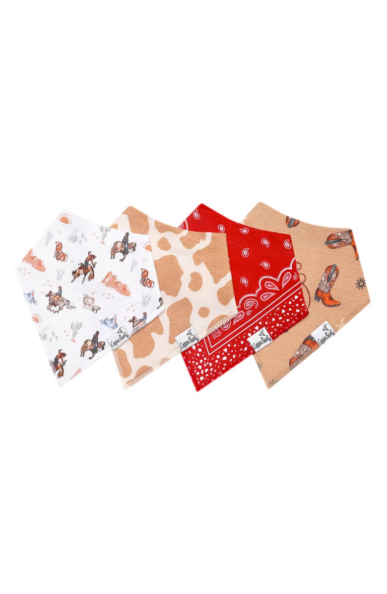 Copper Pearl Boone Assorted 4-Pack Bandana Bibs, Main, color, Boone