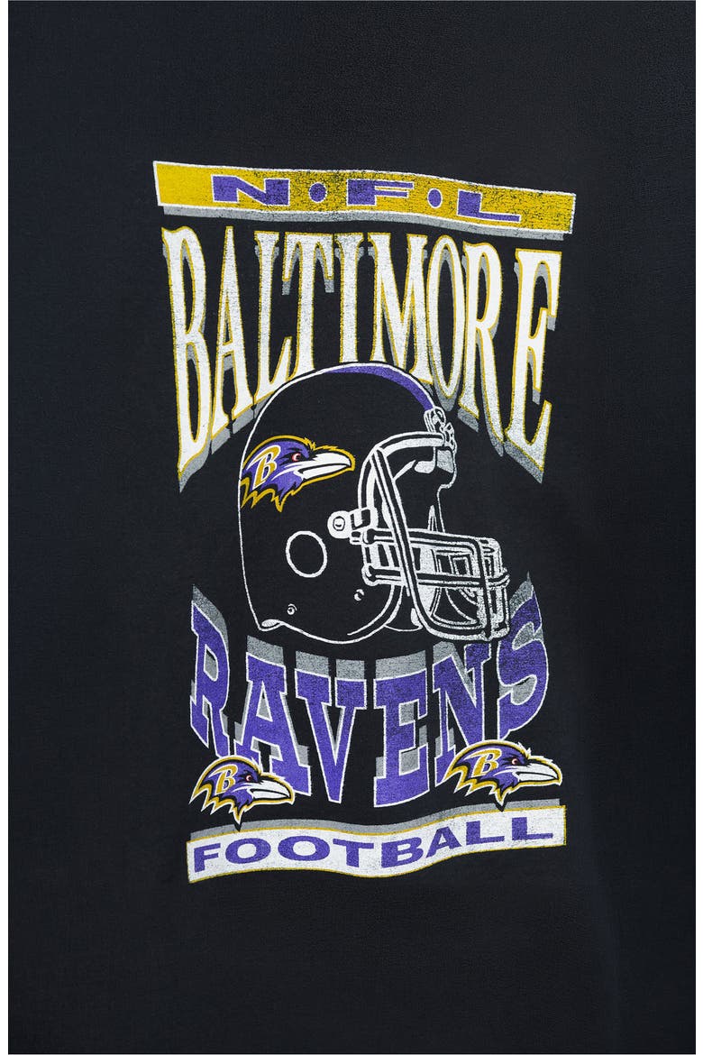 Baltimore Ravens Helmet Flea Market Crewneck Sweatshirt, Alternate, color, BLACK