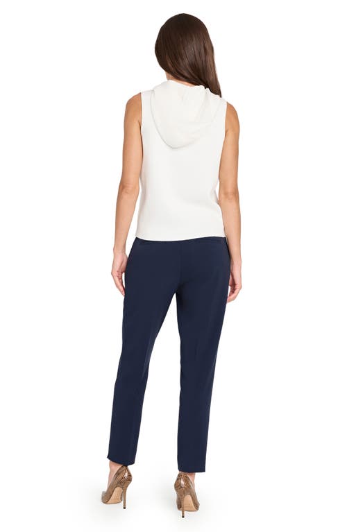 Tahari Asl Zip-up Hooded Sweater Vest In White