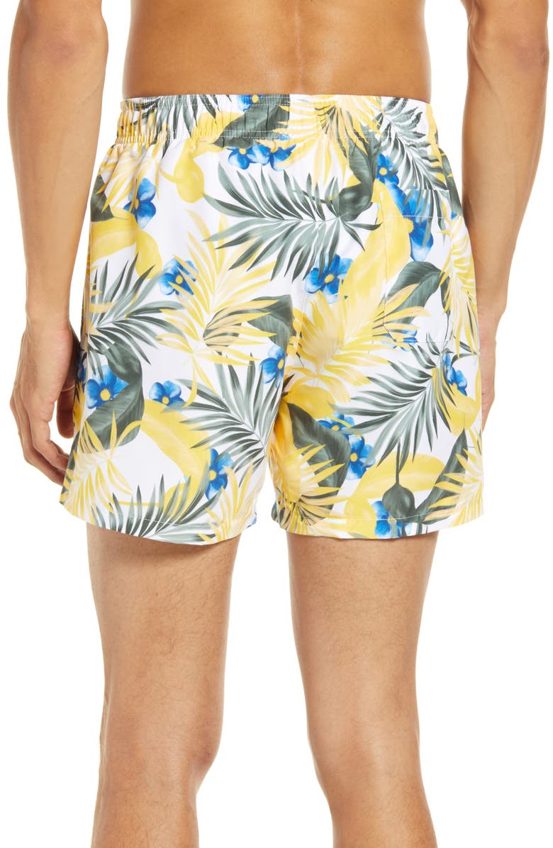 BOSS Floral Recycled Polyester Swim Trunks, Alternate, color, 