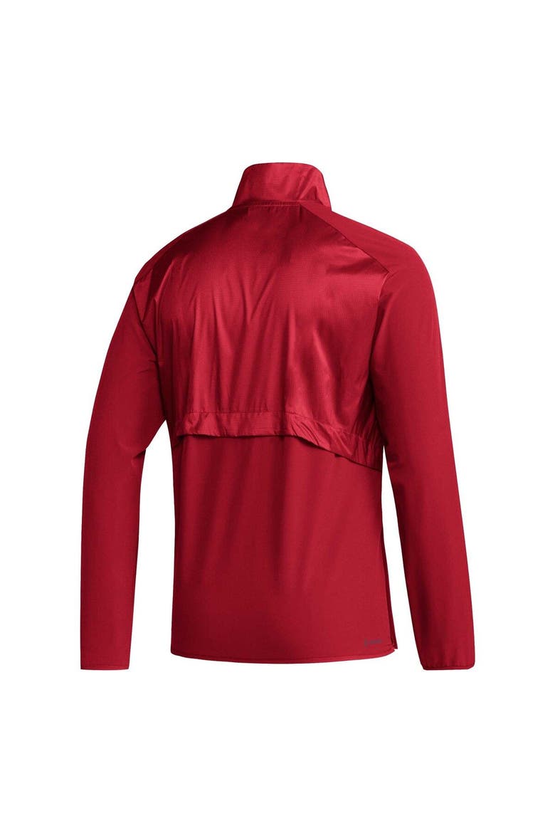 Men's adidas Red NC State Wolfpack Sideline AEROREADY Raglan Sleeve Quarter-Zip Jacket, Alternate, color, Red