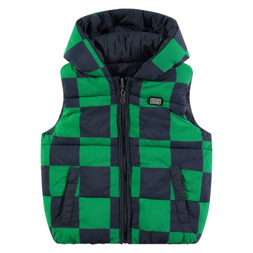 Stains And Stories By Babyface Kids' Reversible Puffer Hooded Vest In Multi
