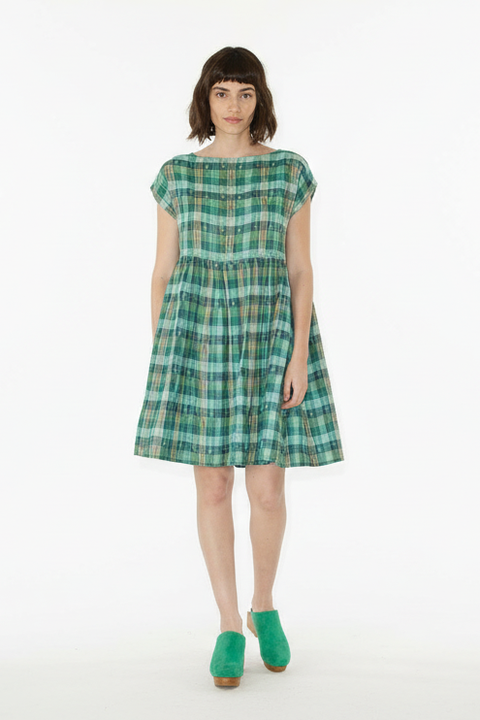 Float Slit-neck Mini Dress