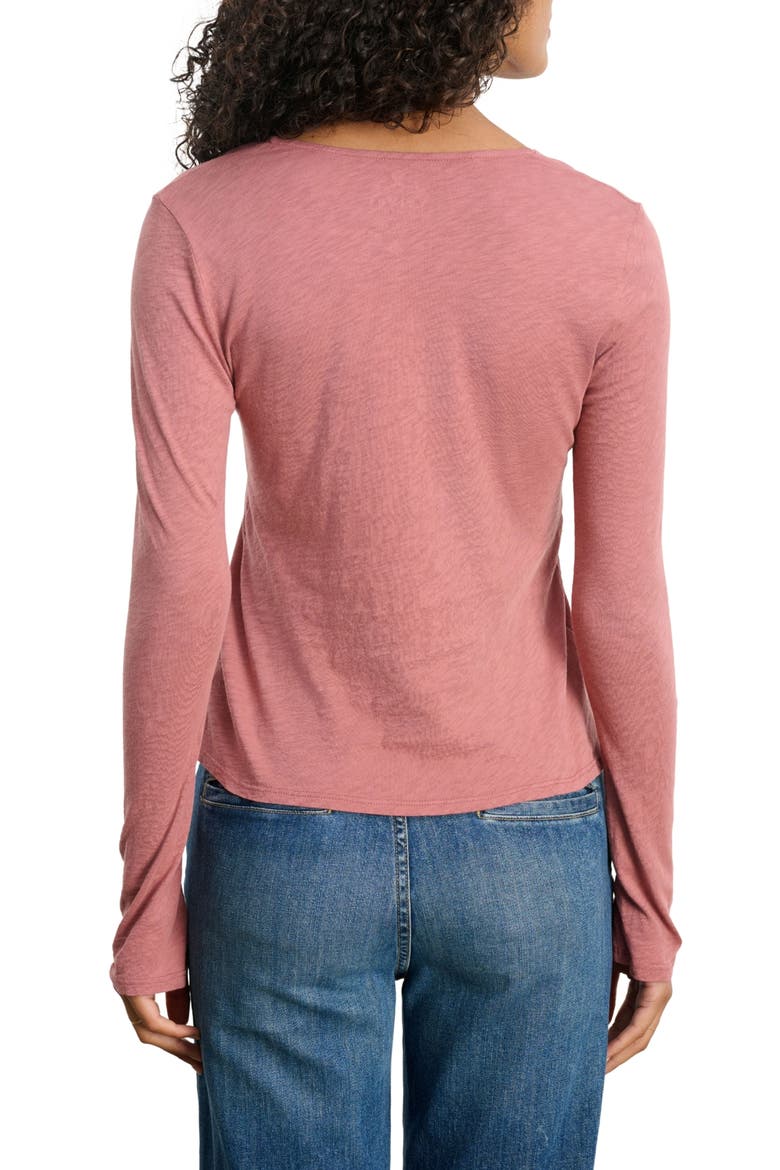 Cotton Slub V-Neck Tee, Alternate, color, DK BLSH PN