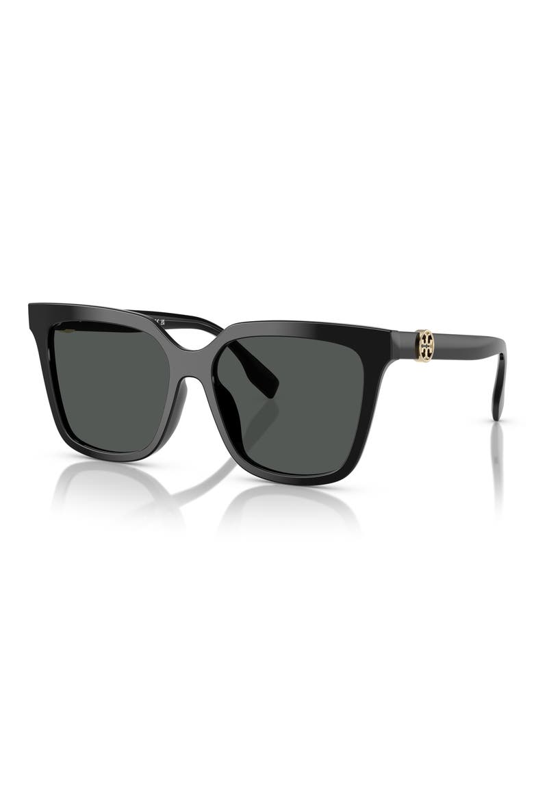 56mm Square Sunglasses, Alternate, color, BLACK