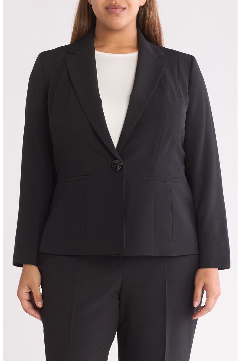 One Button Blazer, Main, color, BLACK