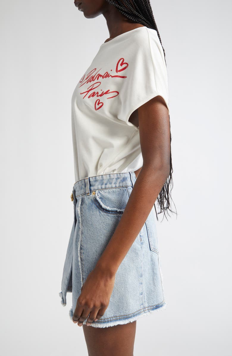 Balmain Lipstick Logo Graphic T-Shirt, Alternate, color, 