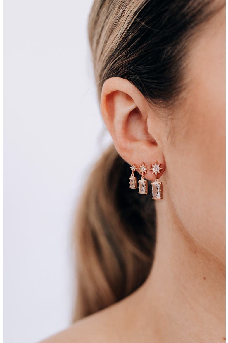 Triple Baguette Ear Crawlers, Alternate, color, YELLOW GOLD