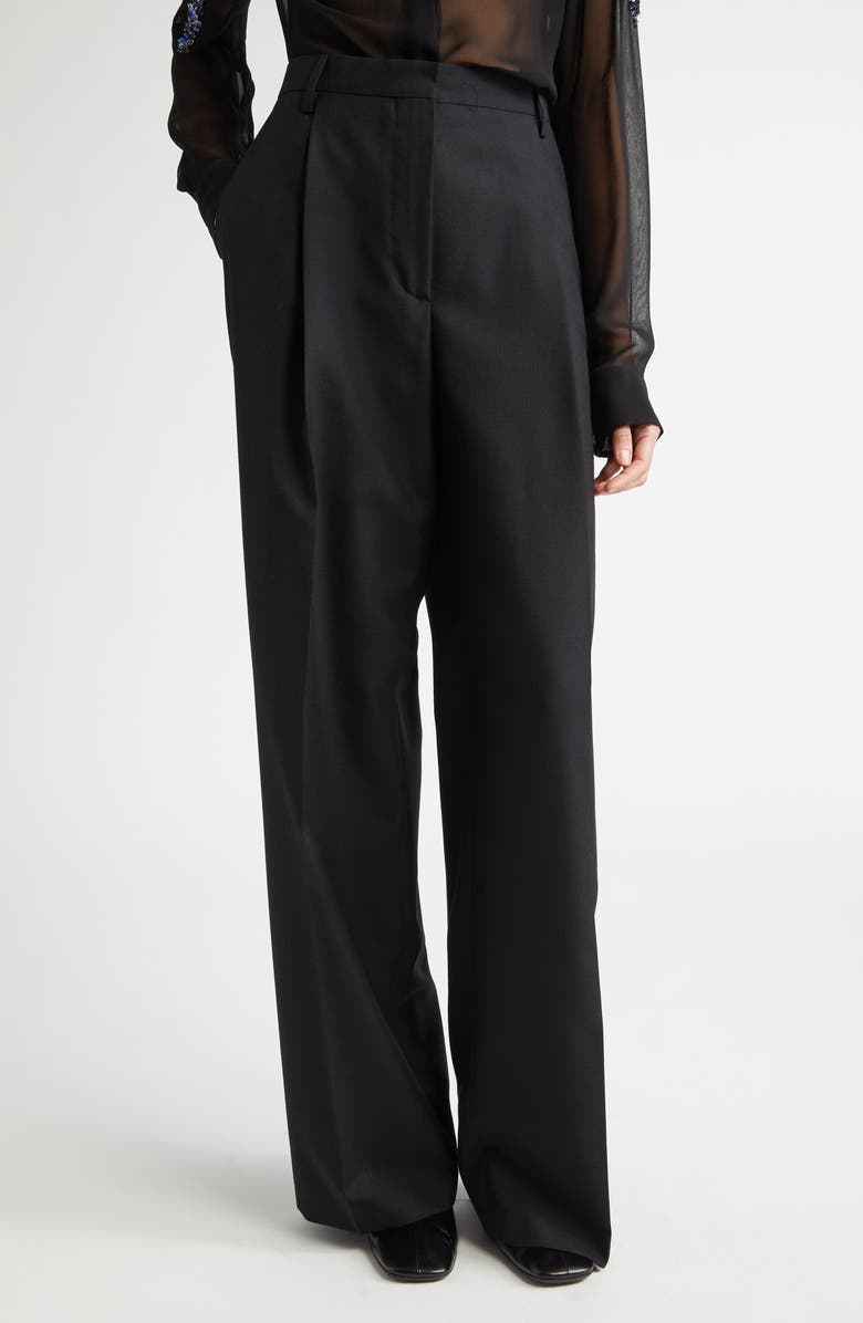 Dries Van Noten Wool Wide Leg Trousers, Main, color,