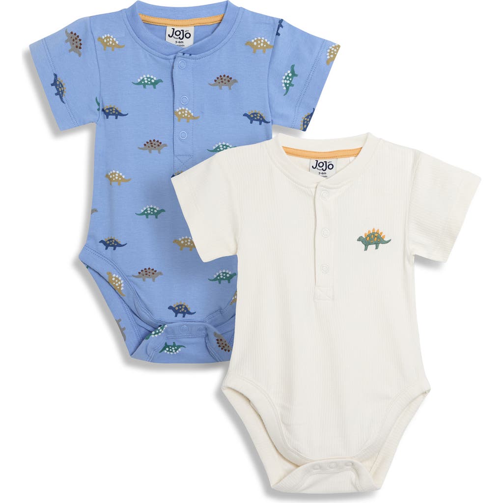 Jojo Maman Bébé Jojo Maman Bebe Set Of 2 Stegosaurus Bodysuits In Blue