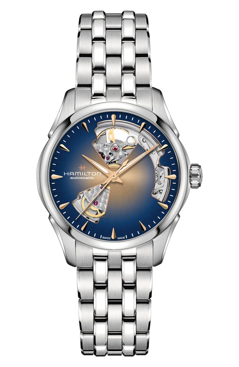 Hamilton Jazzmaster Open Heart Bracelet Watch, 36mm, Main, color, Gold