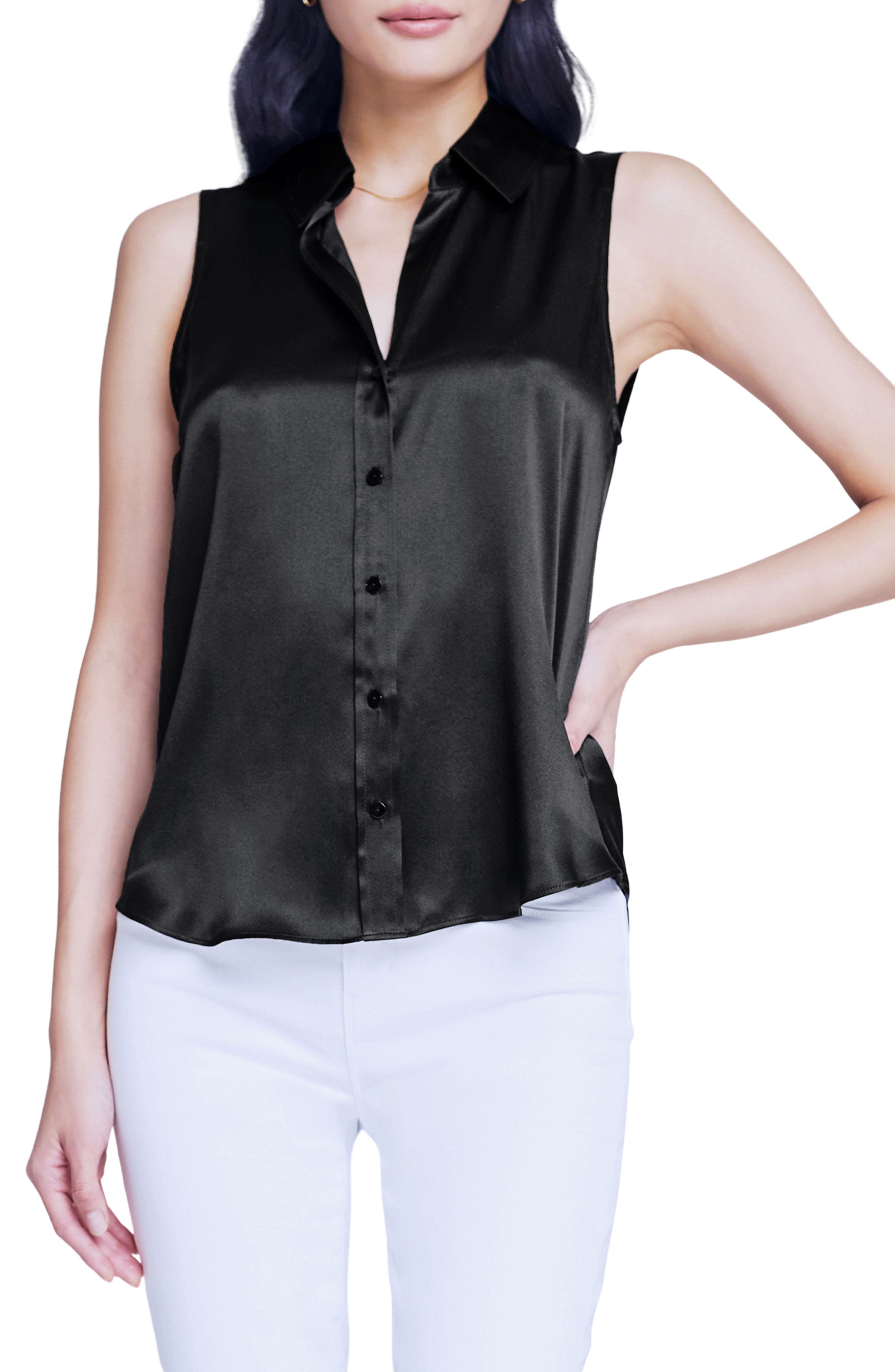 L'AGENCE Emmy Sleeveless Silk Blouse