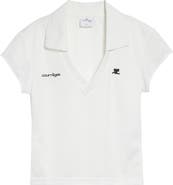 Courrèges Sports Crop Logo Polo