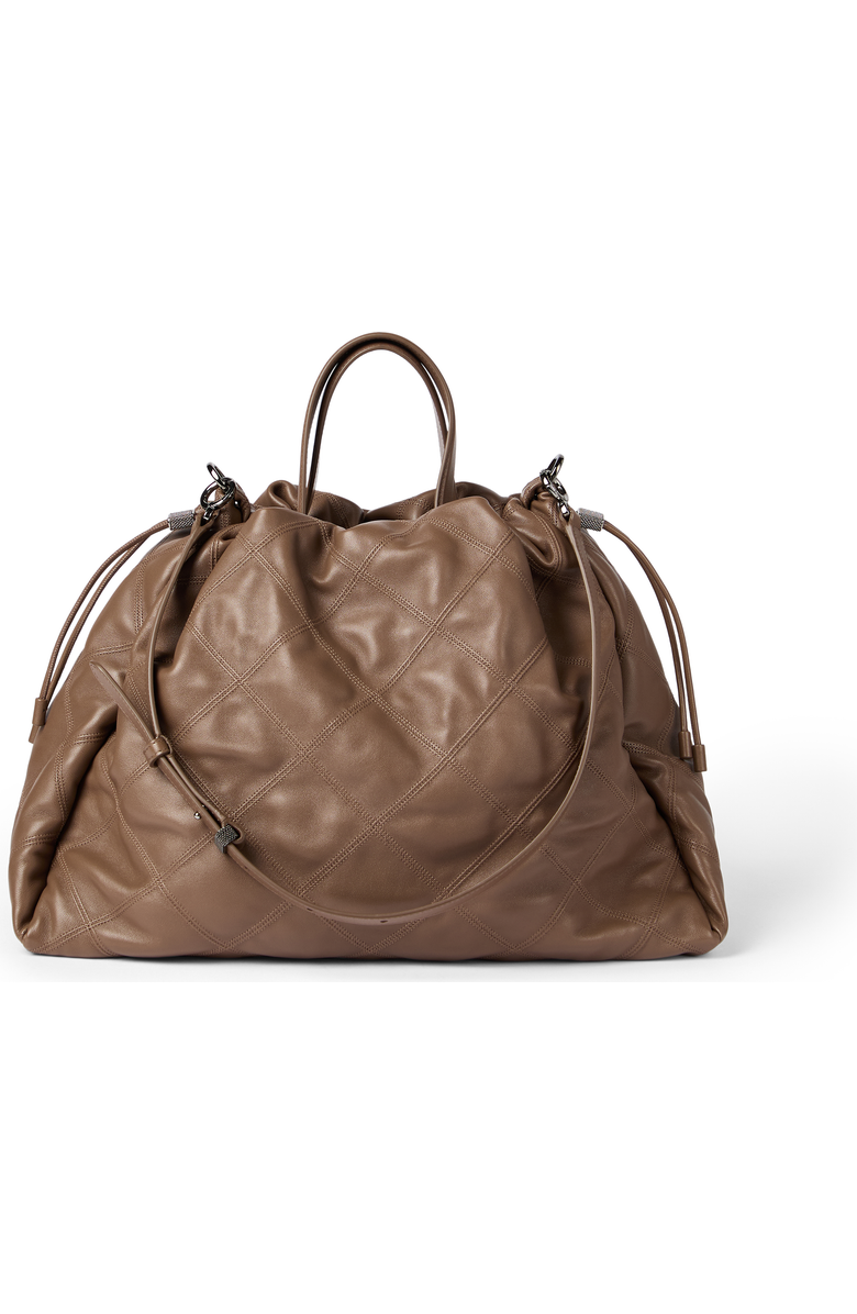 Brunello Cucinelli Nappa Mellow large shopper bag, Main, color, Chocolate