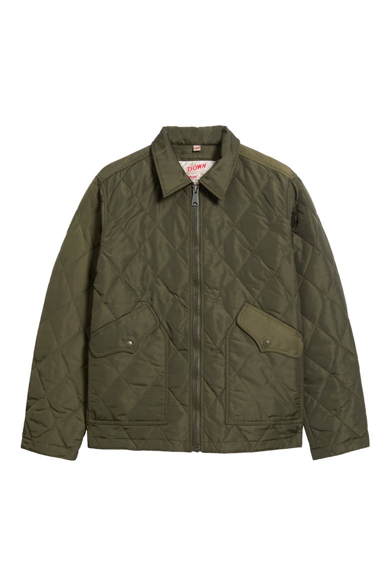 Quilted Down Shirt Jacket, Main, color, OLIVE