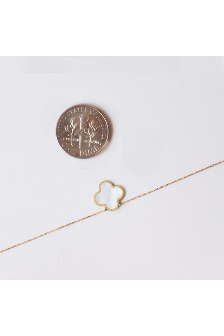 Small Mother of Pearl Single Clover Necklace, Alternate, color, Mother of Pearl